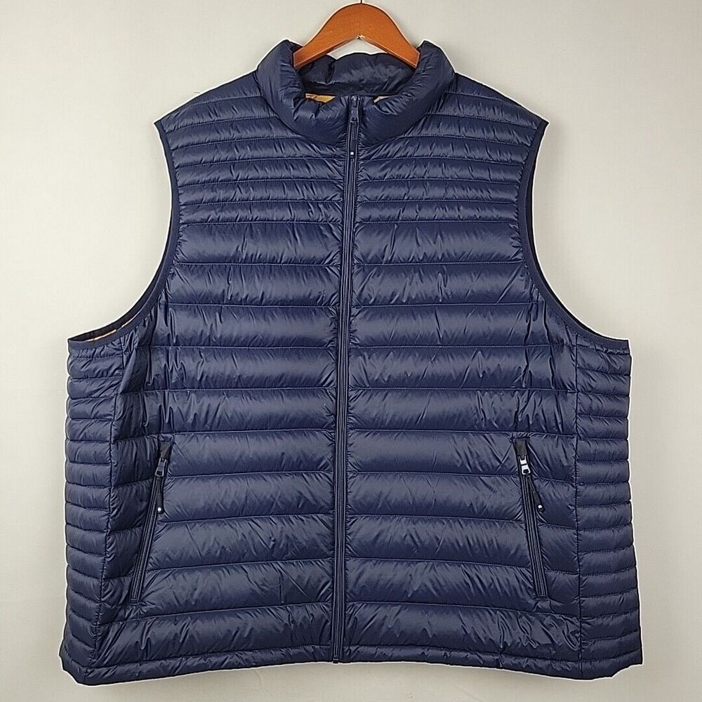 Solaris Down Puffer Vest Mens 3XB Navy Yellow Packable